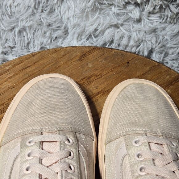 Vans Old Skool Womens 9.5 Mens 8 Pink Blush Canvas Monochrome Skateboard Shoe - Picture 3 of 14
